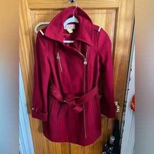 red pea coat